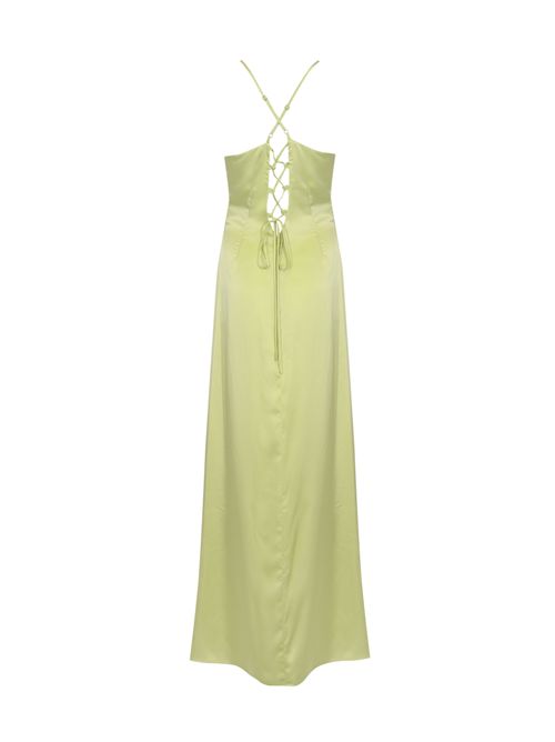Abito lungo in satin Lime Cream HANITA | H.V3835.4610288.LIME CREAM